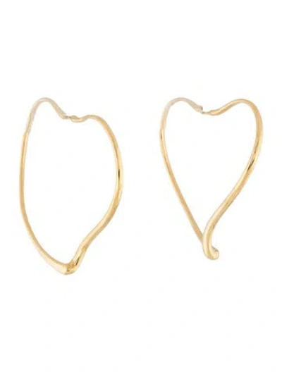 Pre-owned Tiffany & Co 18k Open Heart Large Hoop Earrings In Multi