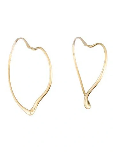 Pre-owned Tiffany & Co 18k Open Heart Large Hoop Earrings In Multi
