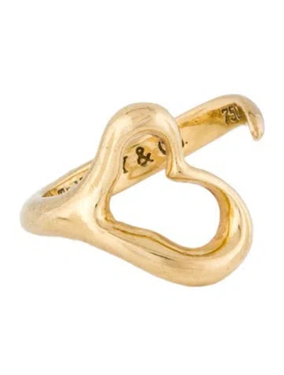 Pre-owned Tiffany & Co 18k Open Heart Ring In Multi