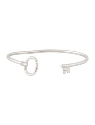 Pre-owned Tiffany & Co 18k Oval Key Cuff Bracelet, 6" In Multi