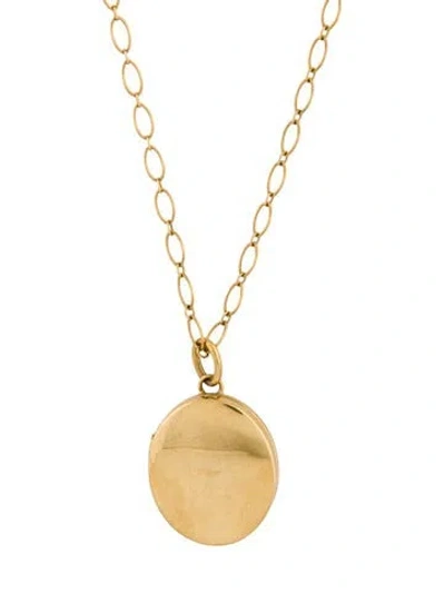 Pre-owned Tiffany & Co 18k Oval Locket Pendant Necklace, 30" In Multi