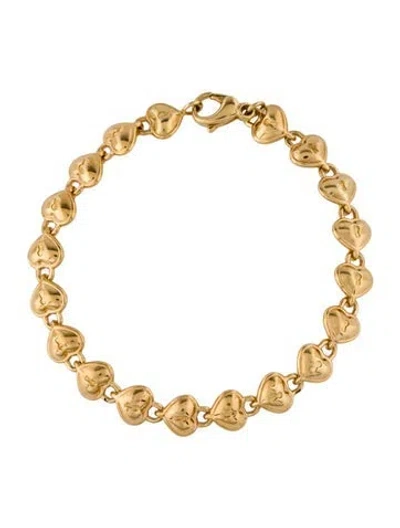 Pre-owned Tiffany & Co 18k Padlock Heart Link Bracelet, 7" In Multi