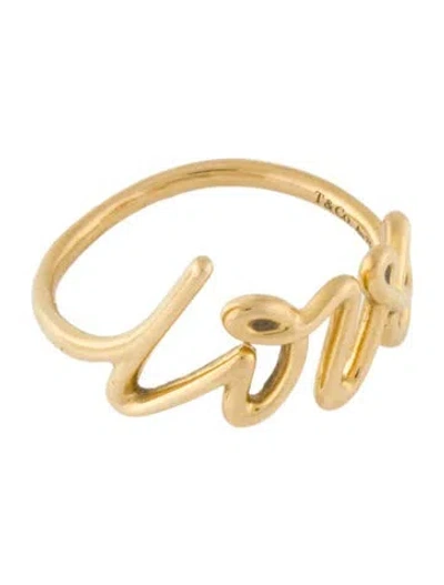 Pre-owned Tiffany & Co 18k Paloma's Graffiti 'love' Ring In Multi