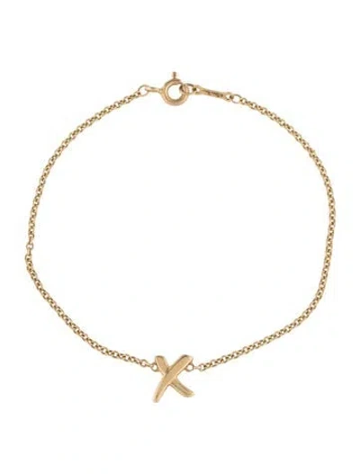 Pre-owned Tiffany & Co 18k Paloma's Graffiti X Bracelet, 6.5" In Multi