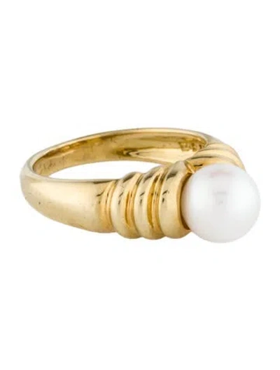 Pre-owned Tiffany & Co 18k Pearl Cocktail Ring In Multi