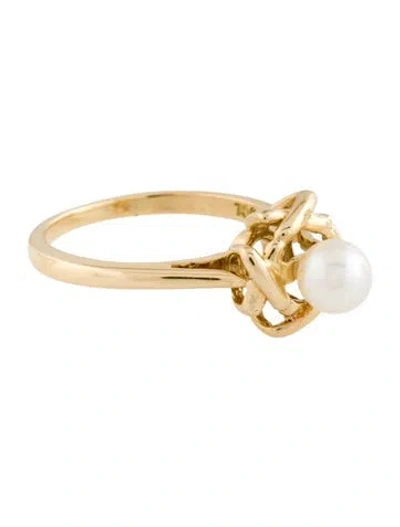 Pre-owned Tiffany & Co 18k Pearl X Cocktail Ring In Multicolor