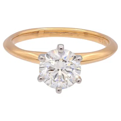 Pre-owned Tiffany & Co . 18k Rose Gold & Platinum 1.22ct Diamond Solitaire Engagement Ring In Red