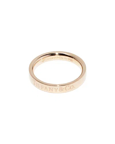 Pre-owned Tiffany & Co . 18k Rose Gold Flat Band Ring (authentic Pre-loved)