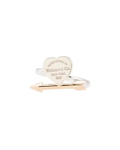 Tiffany & Co . 18k Rose Gold Lovestruck Heart Tag Ring (authentic Pre-loved) In Metallic
