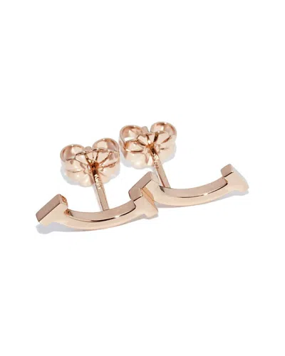 Pre-owned Tiffany & Co . 18k Rose Gold T Smile Earrings (authentic Pre-loved)