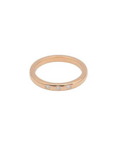 Pre-owned Tiffany & Co 18k Rose Gold  Elsa Peretti Stacking Band 3p Diamond  Ring (authentic Pre-l