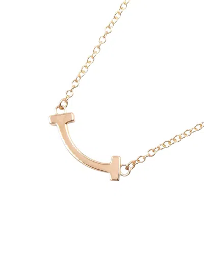 Tiffany & Co 18k Rose Gold  T Smile Mini Necklace (authentic Pre-  Loved)