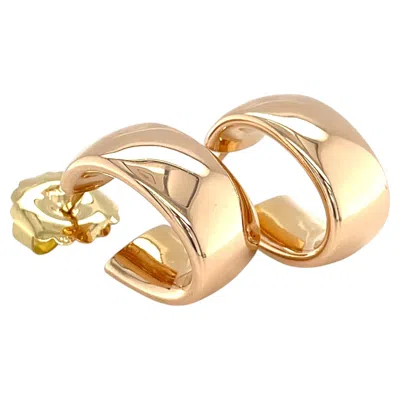 Pre-owned Tiffany & Co . 18k Rose Gold Wide Half-hoop Stud Earrings One Missing Back In Red