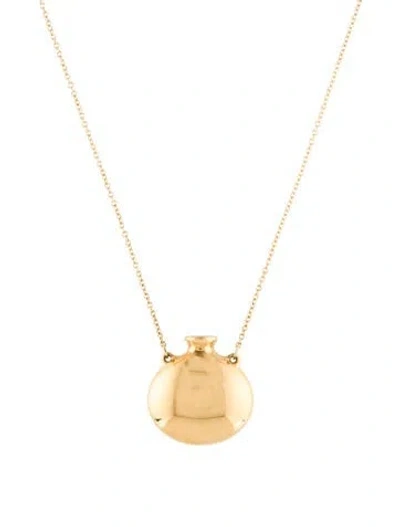 Pre-owned Tiffany & Co 18k Round Bottle Pendant Necklace, 18.5" In Multi