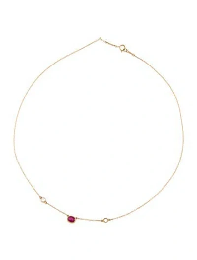 Pre-owned Tiffany & Co 18k Ruby & Diamond Color By The Yard Necklace, 16" In Multi