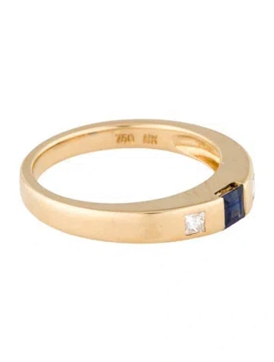 Pre-owned Tiffany & Co 18k Sapphire & Diamond Band In Multi