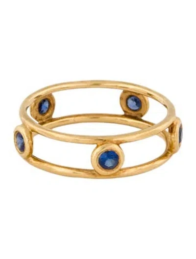 Pre-owned Tiffany & Co 18k Sapphire Open Band In Multi