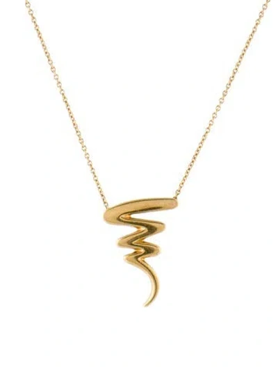 Pre-owned Tiffany & Co 18k Scribble Pendant Necklace, 16.5" In Multi