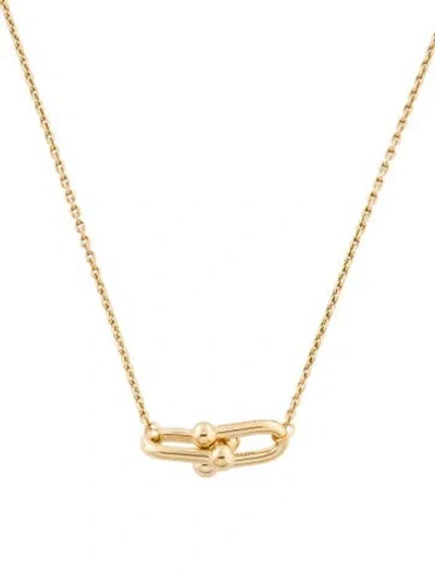 Pre-owned Tiffany & Co 18k Small Double Link Pendant Necklace In Multi