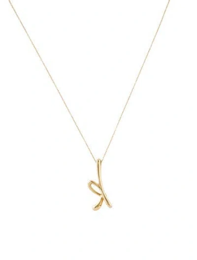 Pre-owned Tiffany & Co 18k Small 'k' Alphabet Pendant Necklace, 16" In Multi
