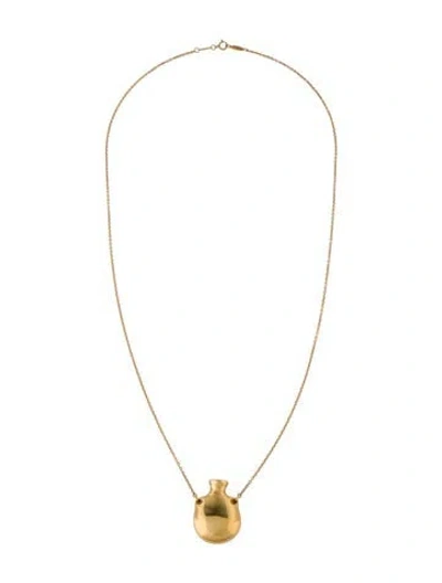 Pre-owned Tiffany & Co 18k Small Open Bottle Pendant Necklace, 25" In Multi