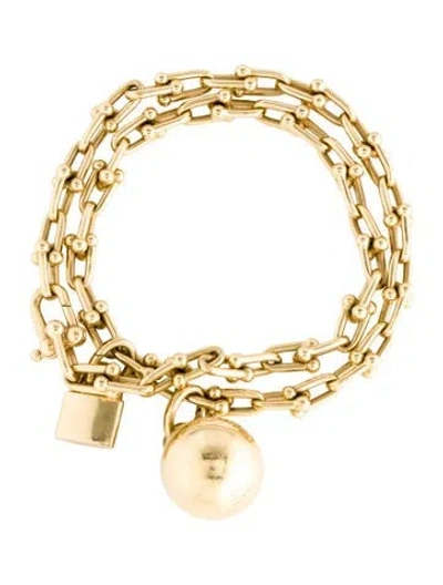 Pre-owned Tiffany & Co 18k Small Wrap Bracelet, 6.75" In Multi