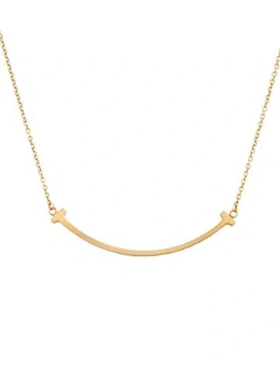 Pre-owned Tiffany & Co 18k Smile Pendant Necklace, 18" In Multi