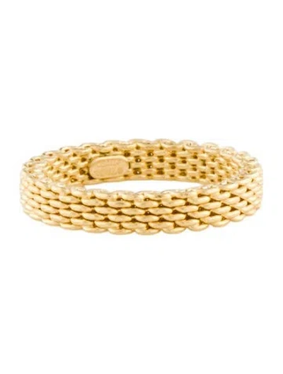 Pre-owned Tiffany & Co 18k Somerset Narrow Mesh Band In Multi