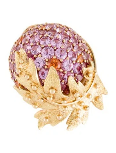 Pre-owned Tiffany & Co 18k Spessartine Garnets & Pink Sapphires Guadeloupe Fruit Brooch In Multi