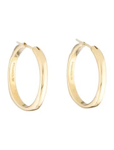 Pre-owned Tiffany & Co 18k Square Cushion Hoop Earrings In Multi