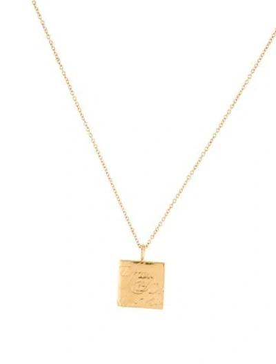 Pre-owned Tiffany & Co 18k Square Notes Pendant Necklace, 16" In Multi