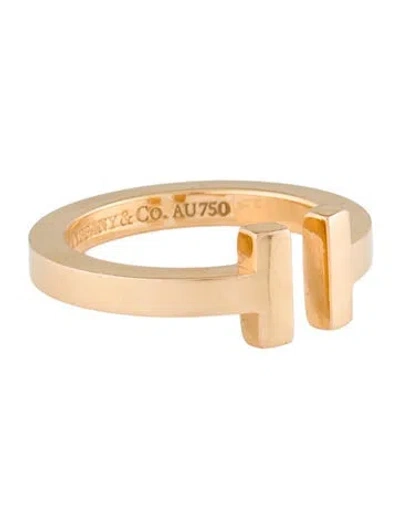 Pre-owned Tiffany & Co 18k Square T Ring In Multi