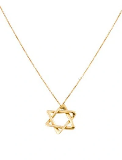 Pre-owned Tiffany & Co 18k Star Of David Pendant Necklace, 16" In Multi