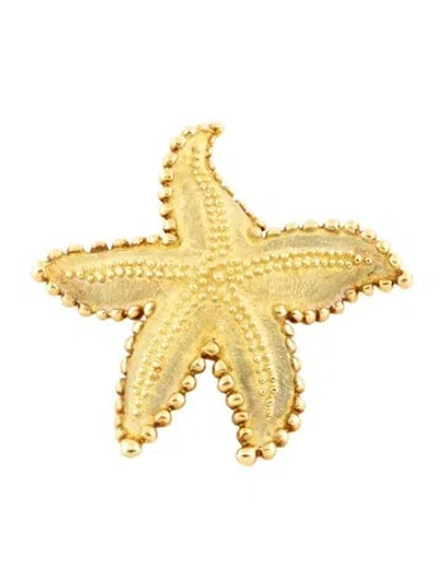 Pre-owned Tiffany & Co 18k Starfish Brooch In Multi