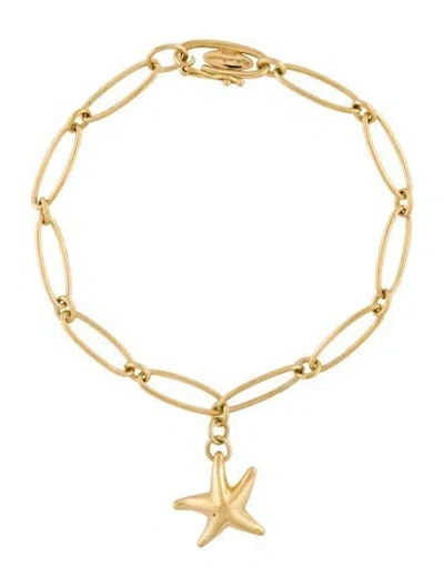 Pre-owned Tiffany & Co 18k Starfish Charm Bracelet, 6.75" In Multi
