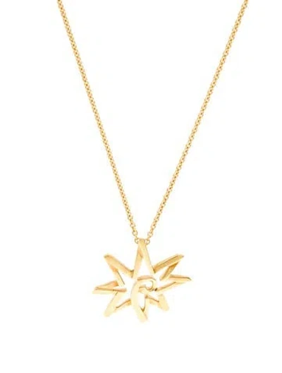 Pre-owned Tiffany & Co 18k Sun Pendant Necklace, 14" In Multi