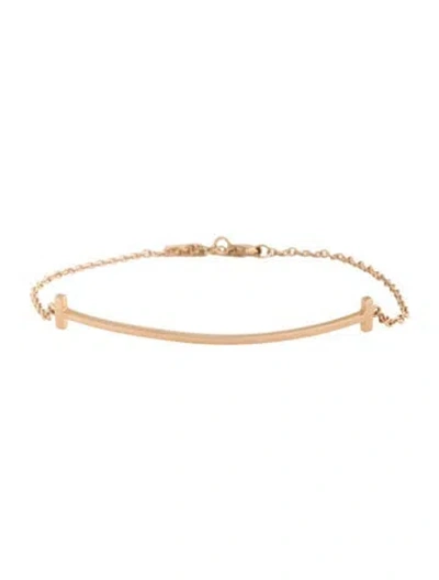 Pre-owned Tiffany & Co 18k T Smile Bracelet, 7" In Multicolor