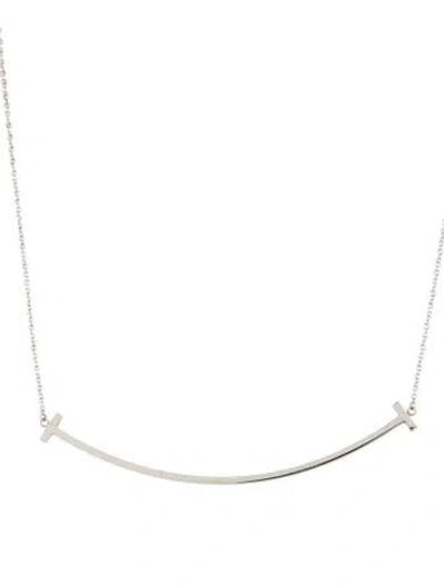 Pre-owned Tiffany & Co 18k T Smile Large Pendant Necklace, 19.25" In Multi