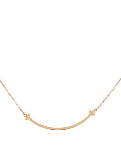 Pre-owned Tiffany & Co 18k T Smile Pendant Necklace, 18" In Multi