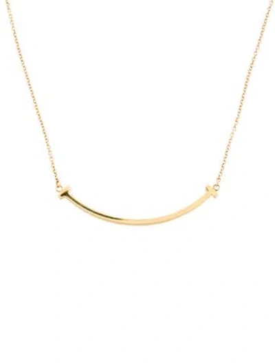 Pre-owned Tiffany & Co 18k T Smile Pendant Necklace, 18" In Multi
