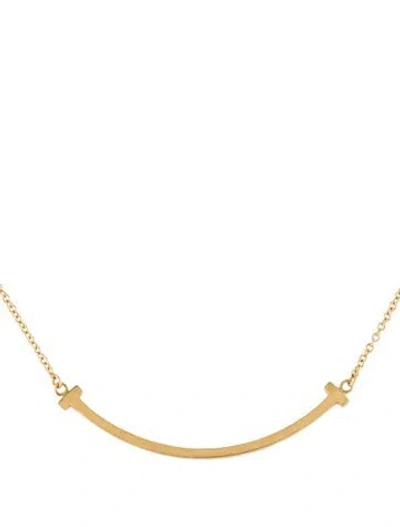 Pre-owned Tiffany & Co 18k T Smile Pendant Necklace, 18" In Multi