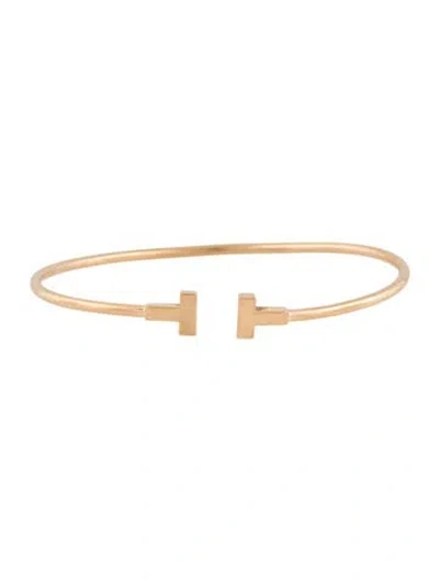 Pre-owned Tiffany & Co 18k T Wire Cuff Bracelet, 6.5" In Multi