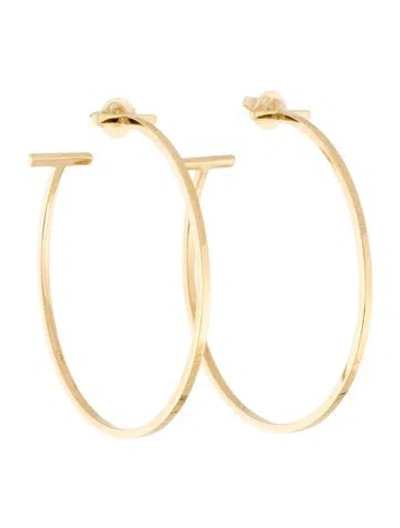 Pre-owned Tiffany & Co 18k T Wire Extra Large Hoop Earrings In Multi