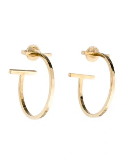 Pre-owned Tiffany & Co 18k T Wire Hoop Earrings In Multi