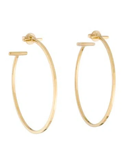 Pre-owned Tiffany & Co 18k T Wire Hoop Earrings In Multicolor