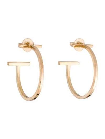 Pre-owned Tiffany & Co 18k T Wire Medium Hoop Earrings In Multi