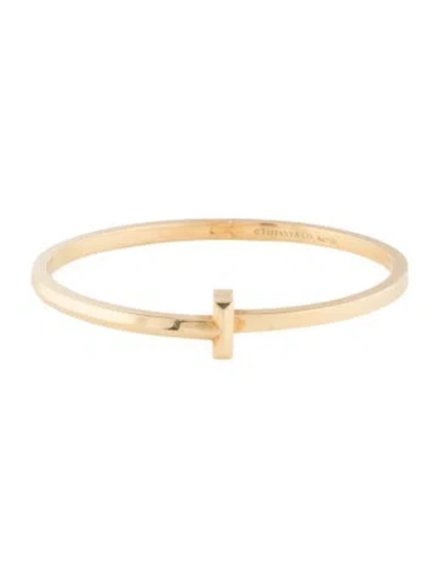 Pre-owned Tiffany & Co 18k T1 Narrow Hinged Bangle Bracelet, 6.25" In Multi