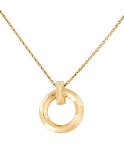 Pre-owned Tiffany & Co 18k T1 Small Circle Pendant Necklace, 18" In Multi
