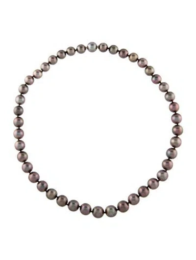 Pre-owned Tiffany & Co 18k Tahitian Pearl Bead Necklace, 18.5" In Multi