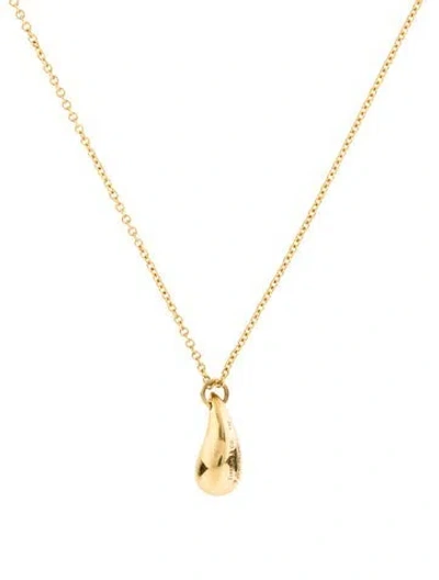 Pre-owned Tiffany & Co 18k Teardrop Pendant Necklace, 16" In Multi